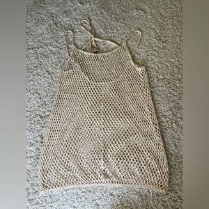 Women’s Size XS Wild Fable Beige Mesh Beach Cover-Up